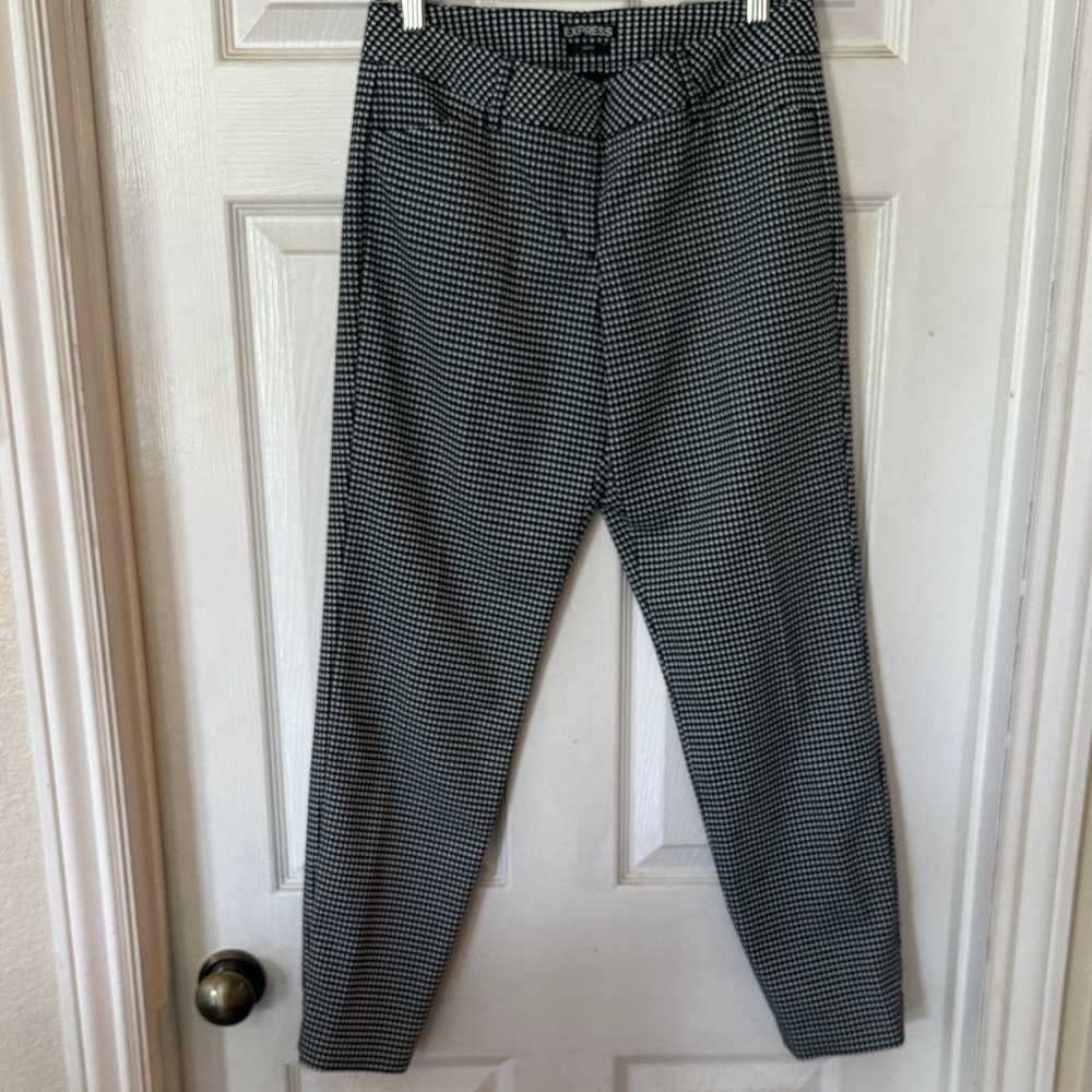 Express Women's Black and White Checkered Cropped Pants